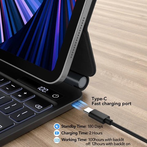 Marasone iPad Pro 12.9 Keyboard Case-tablet keyboard-black